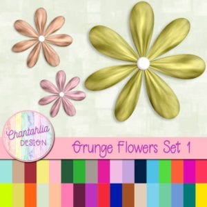 Grunge Flowers Set 1 - Chantahlia Design