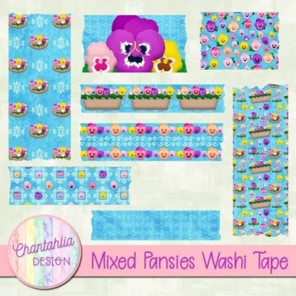 pansies washi tape