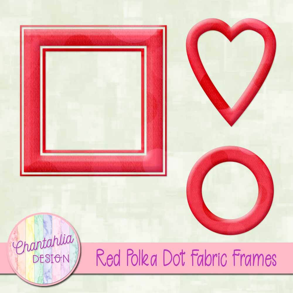 Free Polka Dot Fabric Frames Design Elements in Red