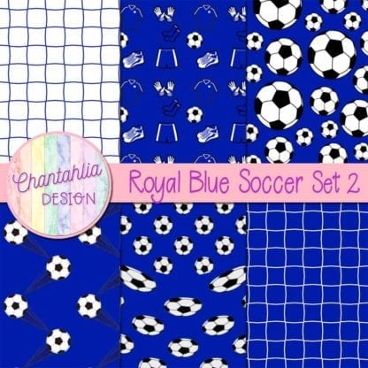 Royal Blue Soccer Digital Papers Set 2