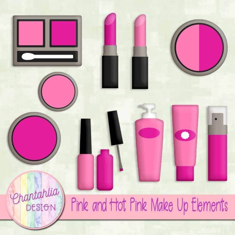 Free Pink and Hot Pink Make Up Elements for Digital Scrapbooking