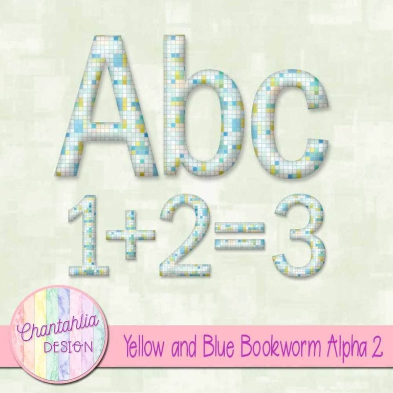 Free Yellow and Blue Bookworm Alpha