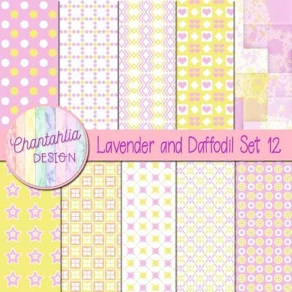 Lavender and Daffodil Digital Papers Set 12