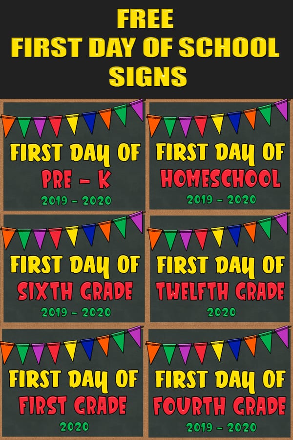 Free First Day of School Signs Chantahlia Design