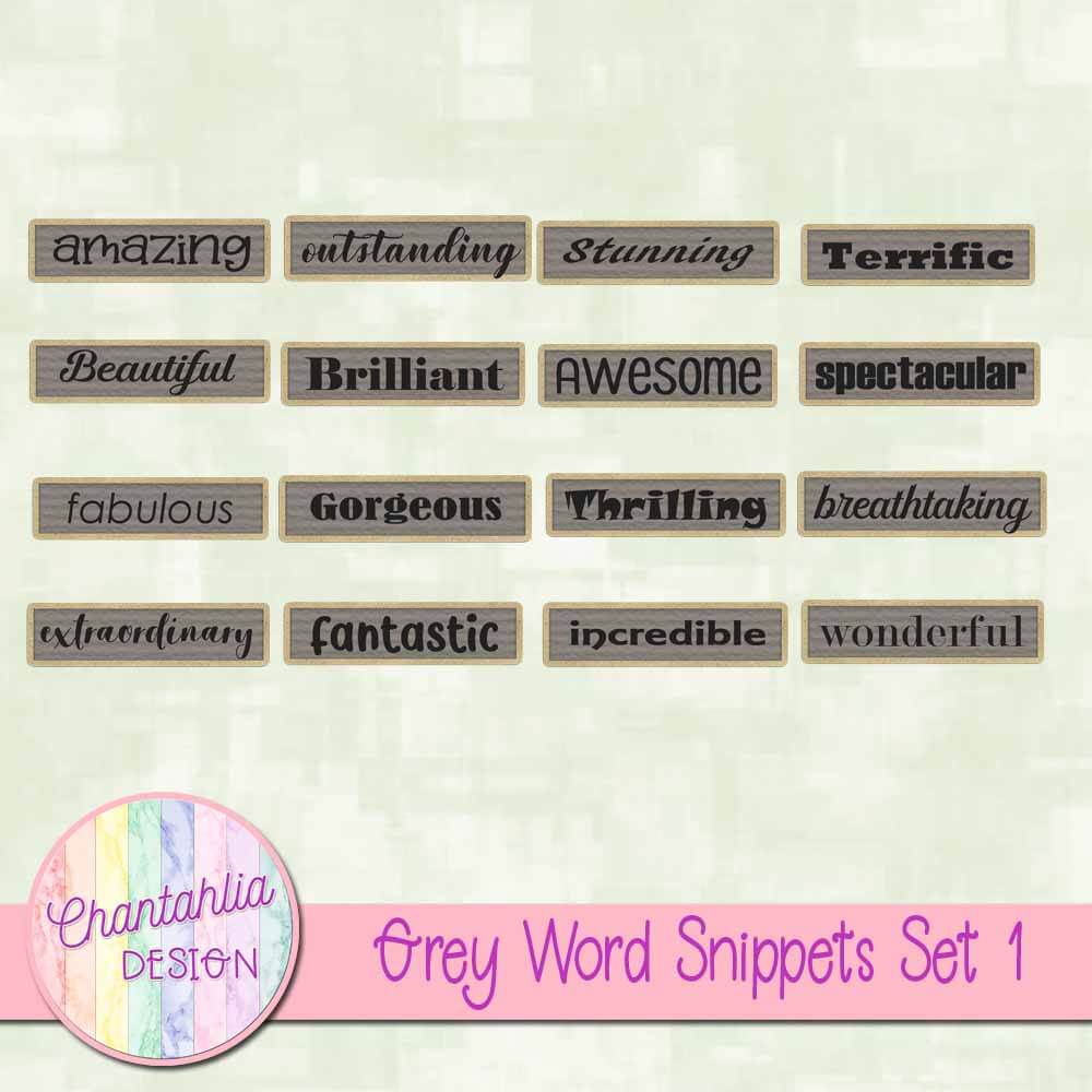 Free Word Snippets Design Elements in Grey