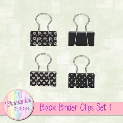 Black Binder Clips Set 1