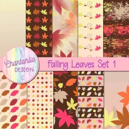 Falling Leaves Digital Papers Set 1