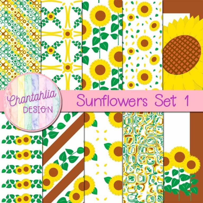 Free Sunflowers Digital Papers