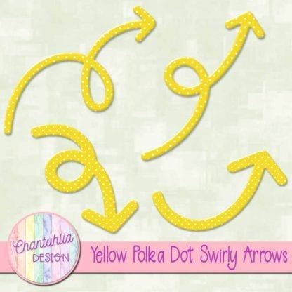 Yellow Polka Dot Swirly Arrows