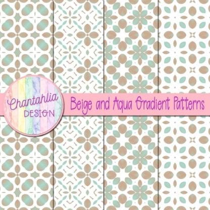 Free digital papers in beige and aqua gradient patterns