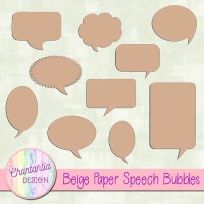 Beige Paper Speech Bubbles