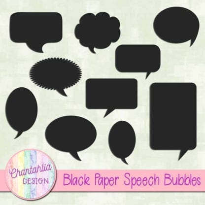 Black Paper Speech Bubbles