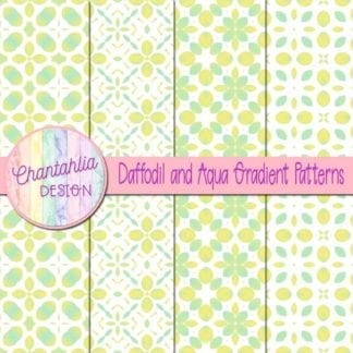 Free digital papers in daffodil and aqua gradient patterns