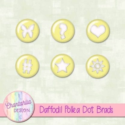 Daffodil Polka Dot Brads