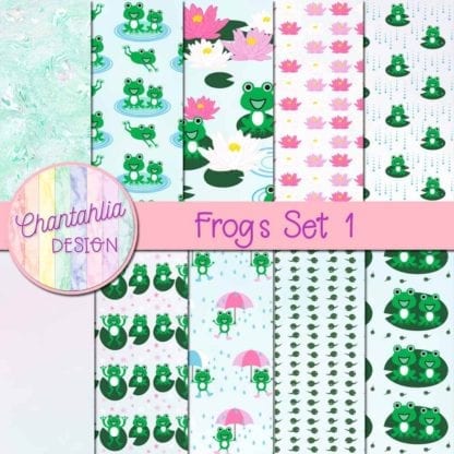 Frogs Digital Papers Set 1