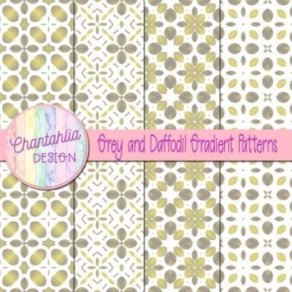 Grey and Daffodil Gradient Patterns Digital Papers