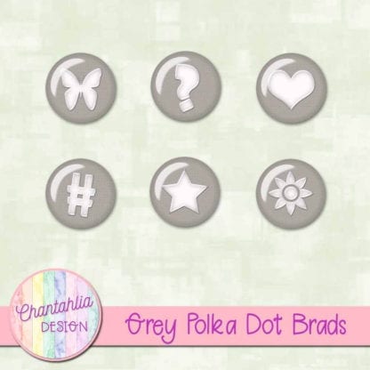 Grey Polka Dot Brads