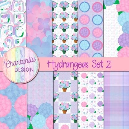 Hydrangeas Digital Papers Set 2