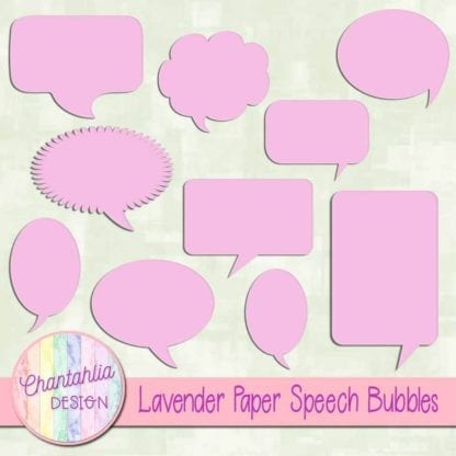 Lavender Paper Speech Bubbles
