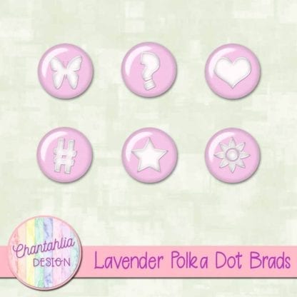 Lavender Polka Dot Brads