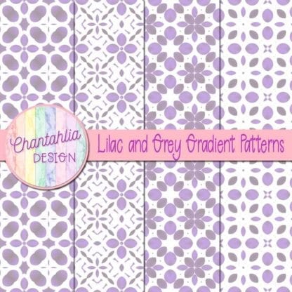 Lilac and Grey Gradient Patterns Digital Papers