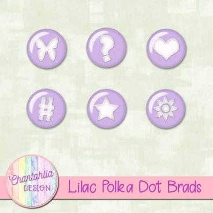 Lilac Polka Dot Brads