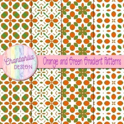 Orange and Green Gradient Patterns Digital Papers
