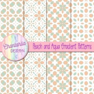 Free digital papers in peach and aqua gradient patterns