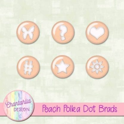 Peach Polka Dot Brads