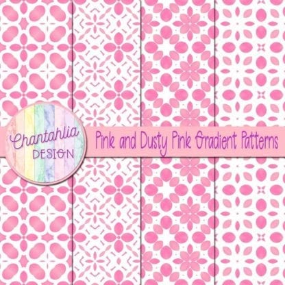 Pink and Dusty Pink Gradient Patterns Digital Papers