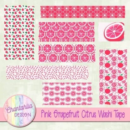 Pink Grapefruit Citrus Washi Tape