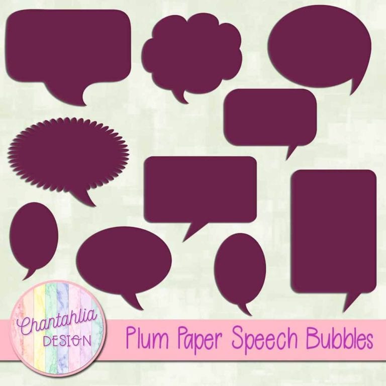 Free Plum Speech Bubbles