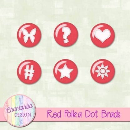 Red Polka Dot Brads