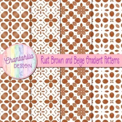 Rust Brown and Beige Gradient Patterns Digital Papers