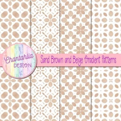 Sand Brown and Beige Gradient Patterns Digital Papers