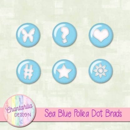 Sea Blue Polka Dot Brads