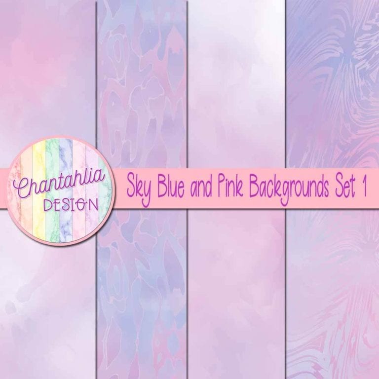 Free Sky Blue and Pink Digital Paper Backgrounds