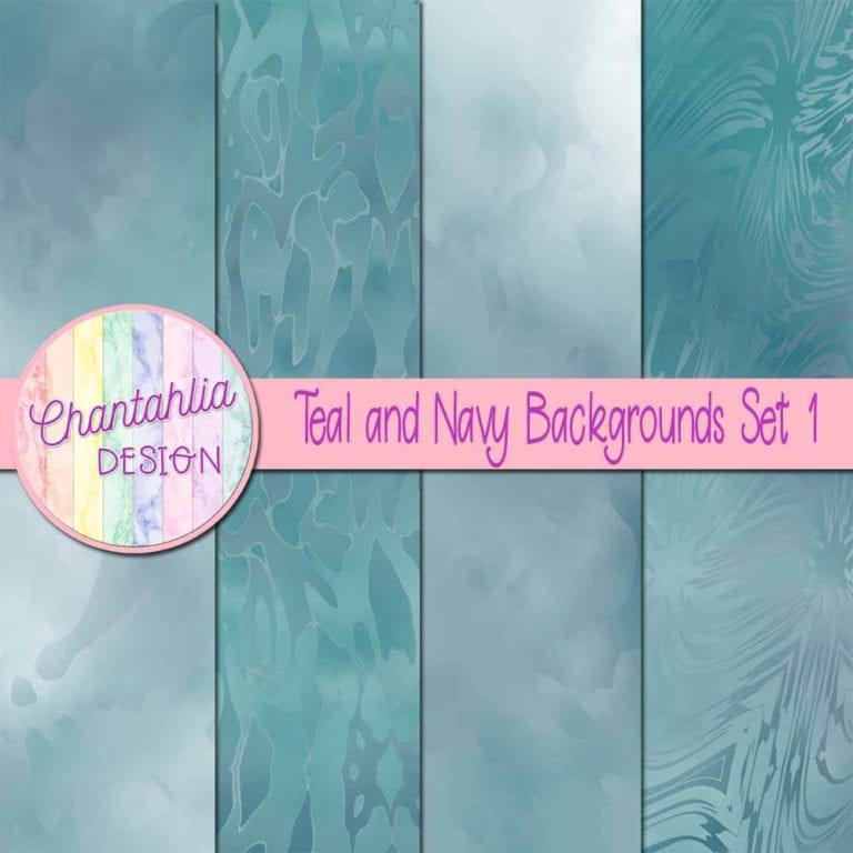 Free Teal and Navy Digital Paper Backgrounds