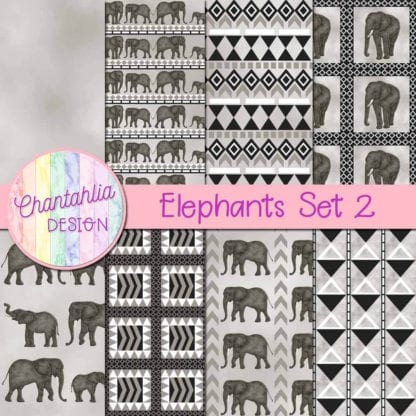 elephants digital papers