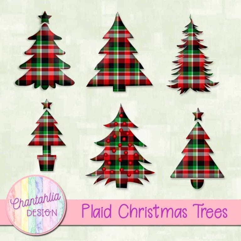 Free Plaid Christmas Tree Elements