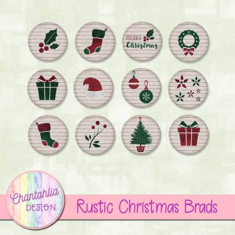 Free Rustic Christmas Brads