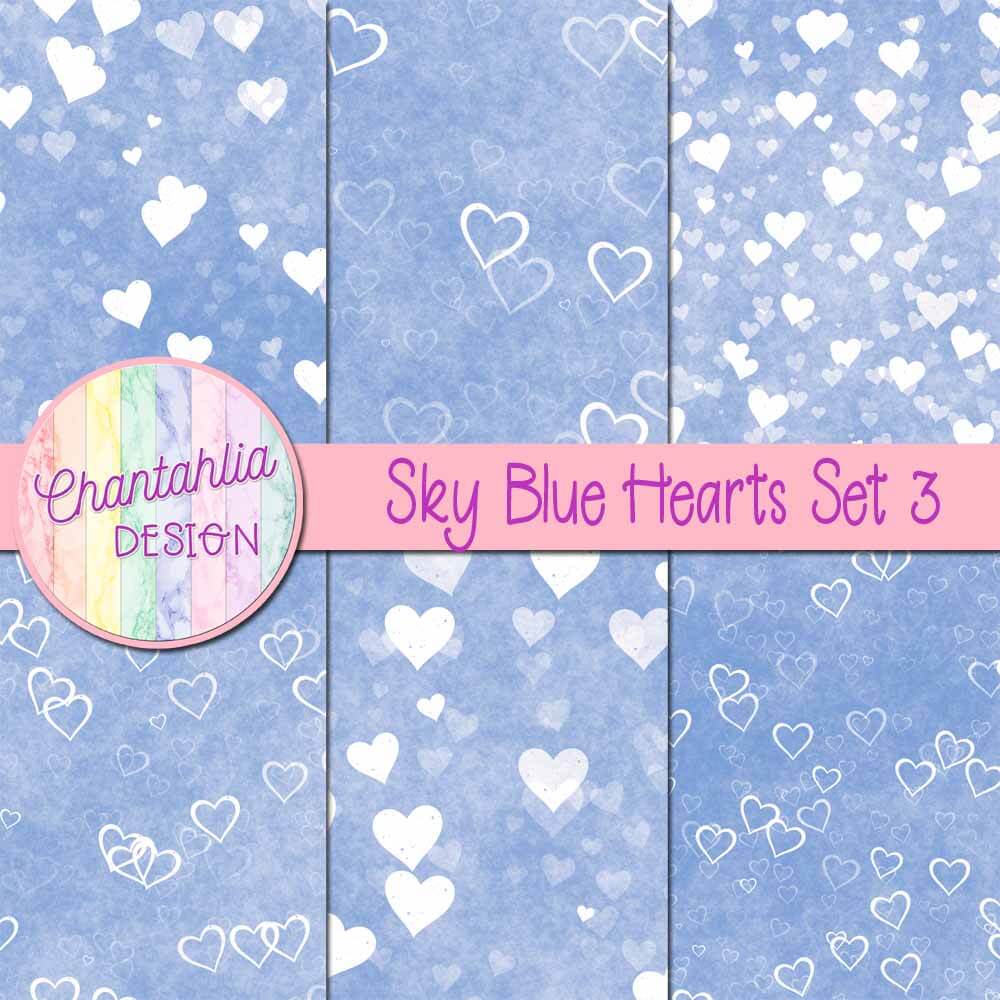 download free celeste blue hearts