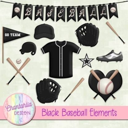 black baseball elements