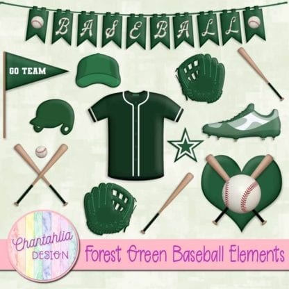forest green baseball elements