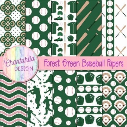 forest green baseball digital papers