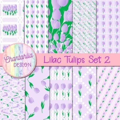 lilac tulips digital papers