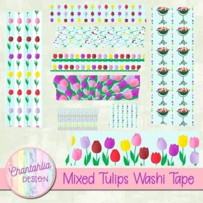 mixed tulips washi tape