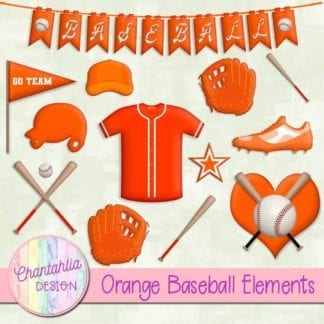 orange baseball elements