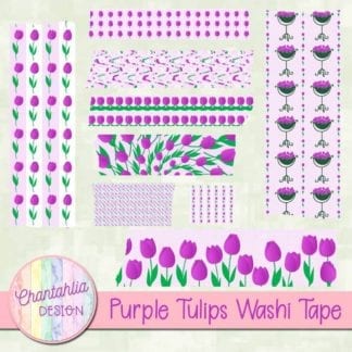 purple tulips washi tape