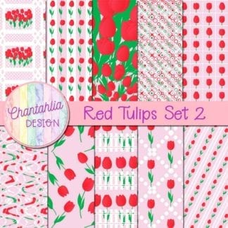 red tulips digital papers